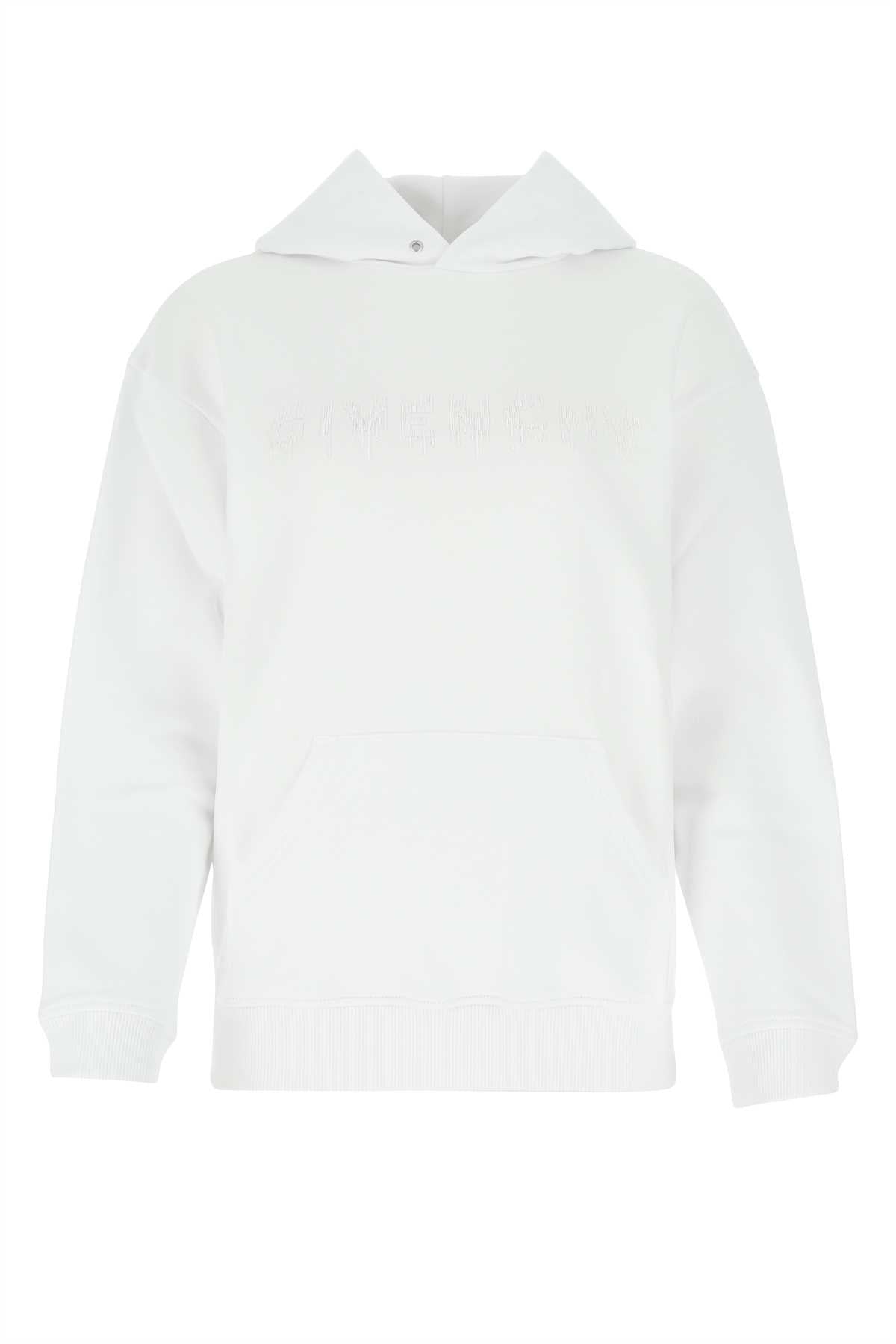 Cotton Oversize Hooded Sweatshirt — White
