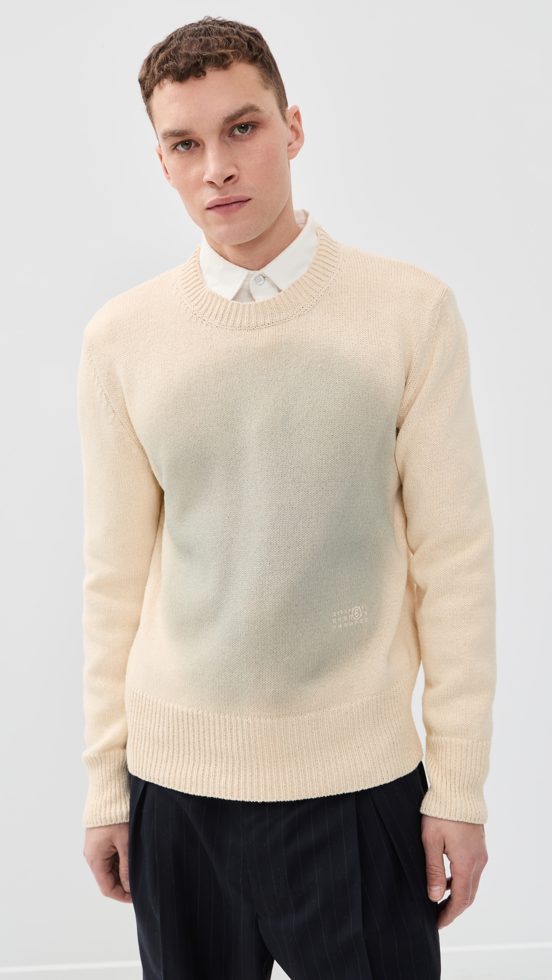 Stained Crewneck Sweater Off White