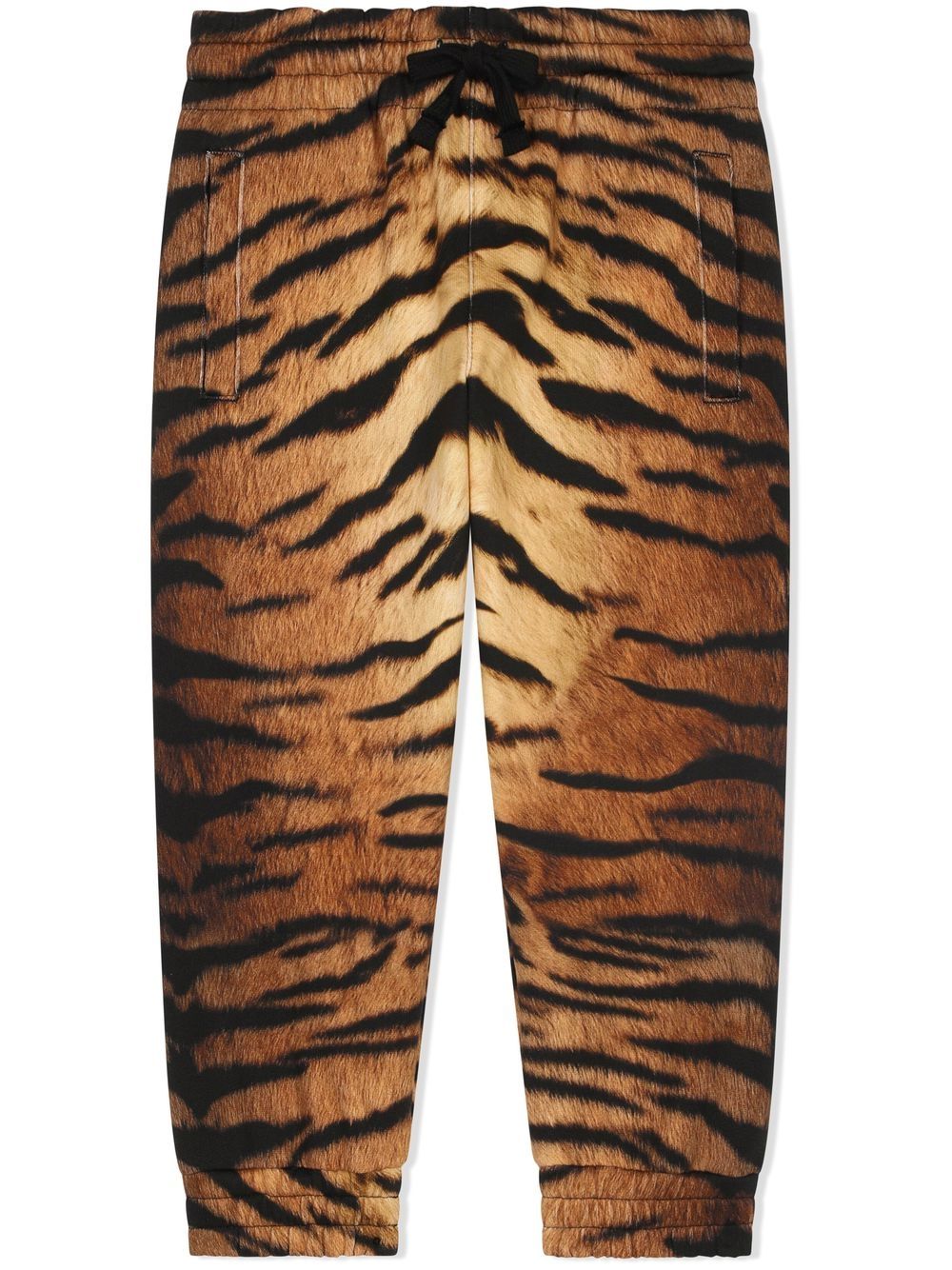 Tiger-print jogging pants - Brown