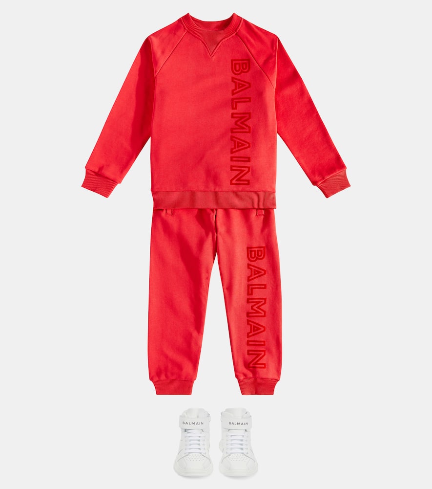 Balmain Kids Logo cotton sweatshirt