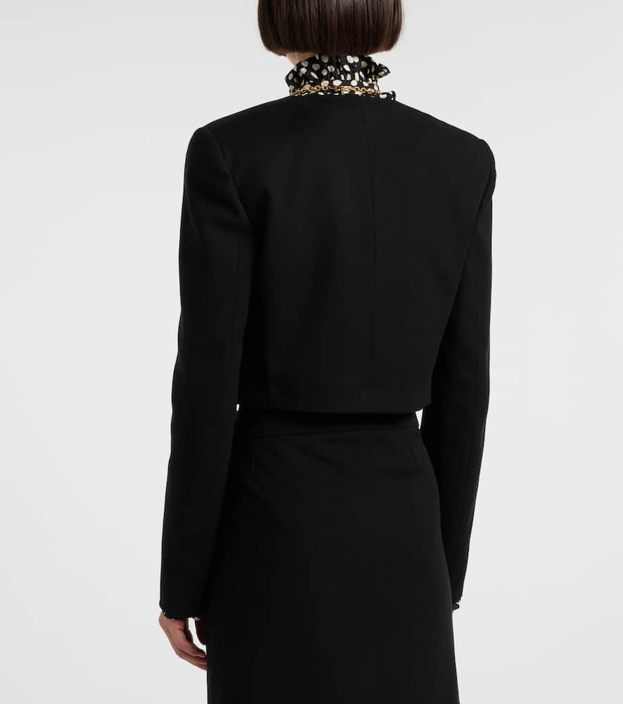 Chloé Scalloped cropped cotton velvet jacket
