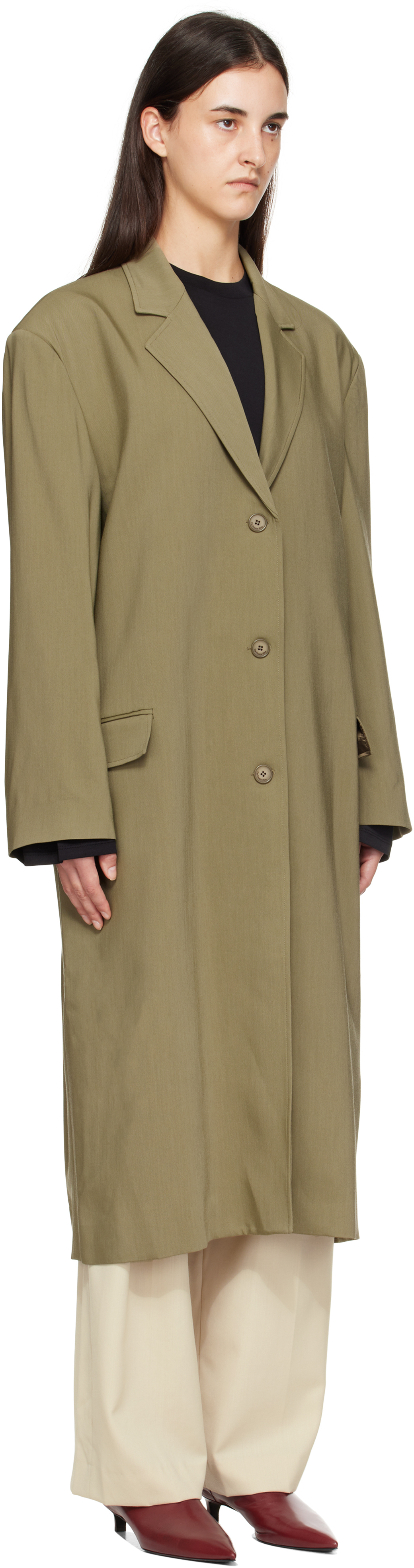 Khaki Tribeca Long Coat