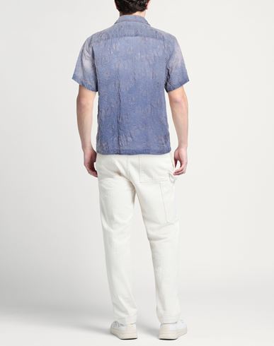 Man Shirt Slate blue Size L Cotton