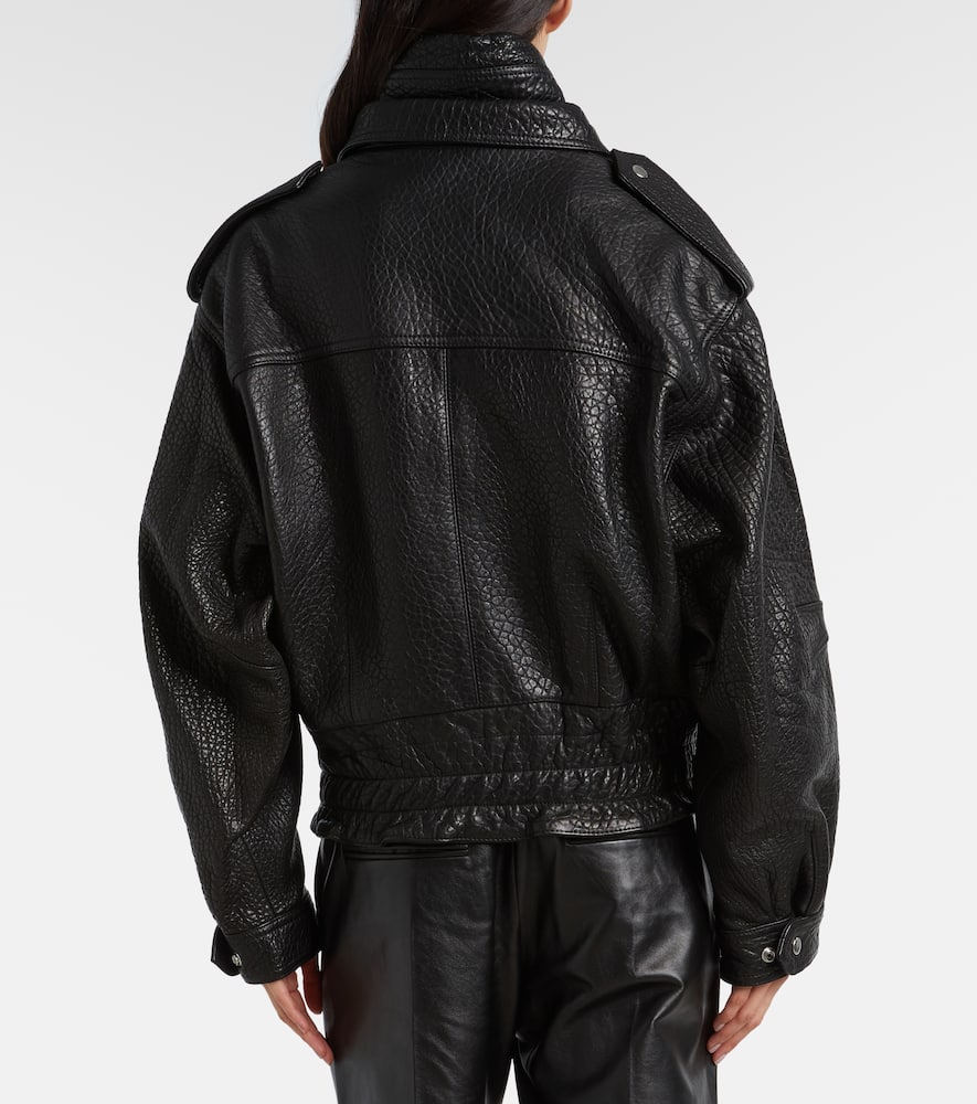 Aneli leather biker jacket