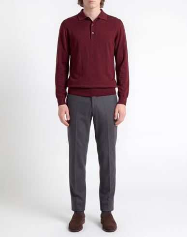 Man Sweater Burgundy Size 38 Merino Wool