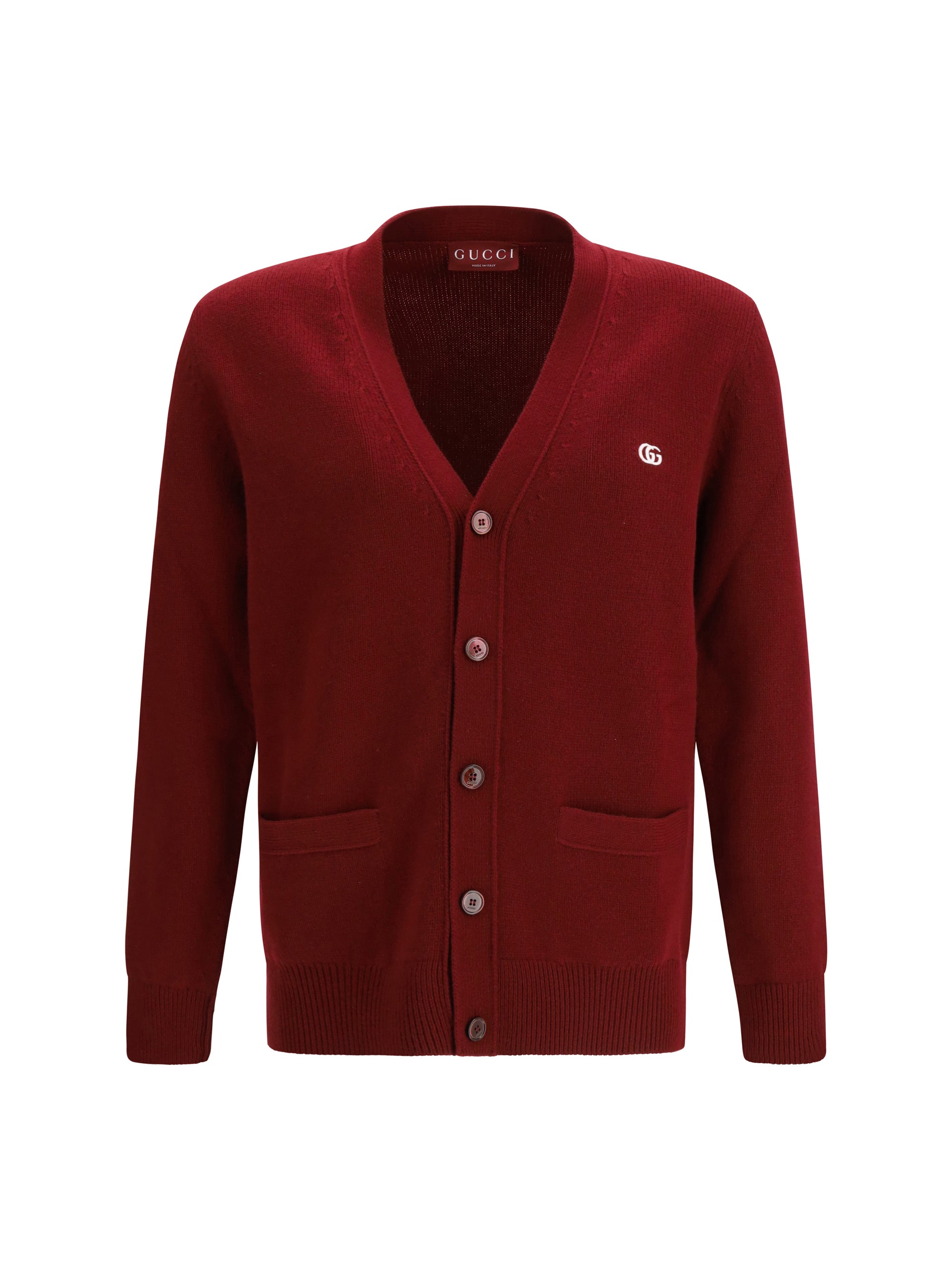 Wool Cashmere Cardigan — Red