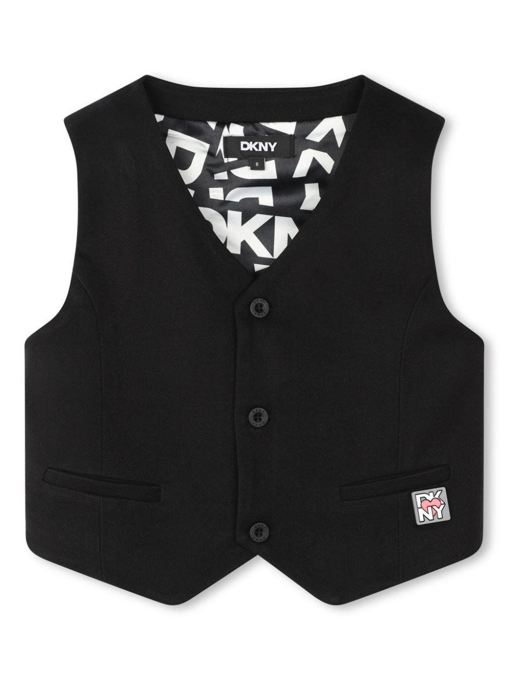 Logo-appliqué buttoned waistcoat - Black