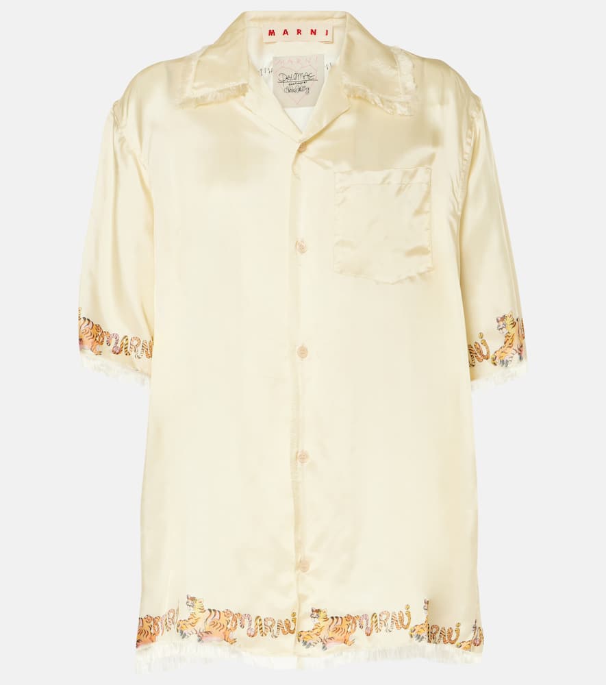Printed satin shirt