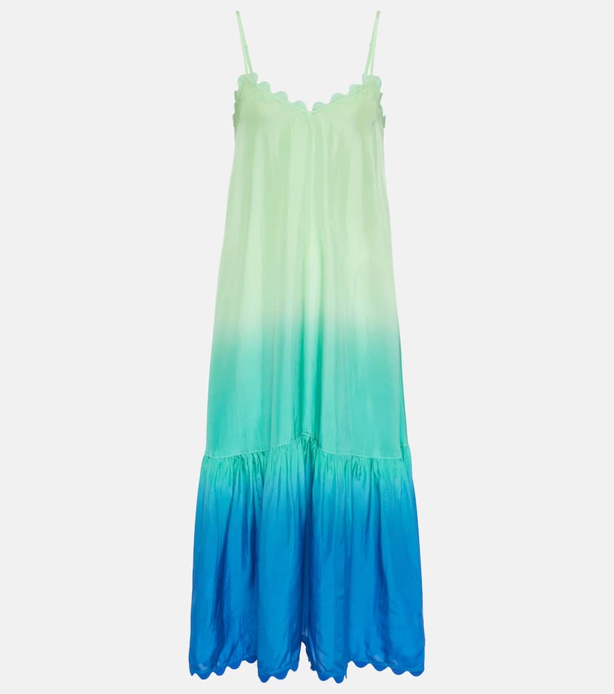 Juliet Dunn Embroidered ombré silk kaftan