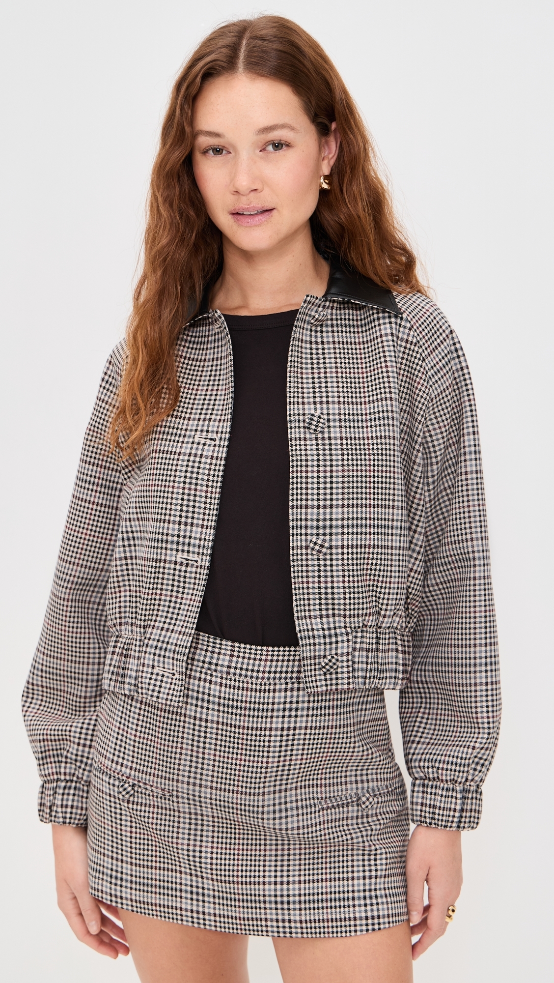 Winnie Button Jacket Tan Plaid
