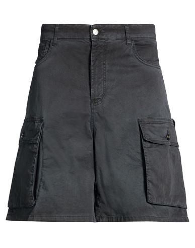Man Shorts & Bermuda Shorts Black Size 36 Cotton, Elastane