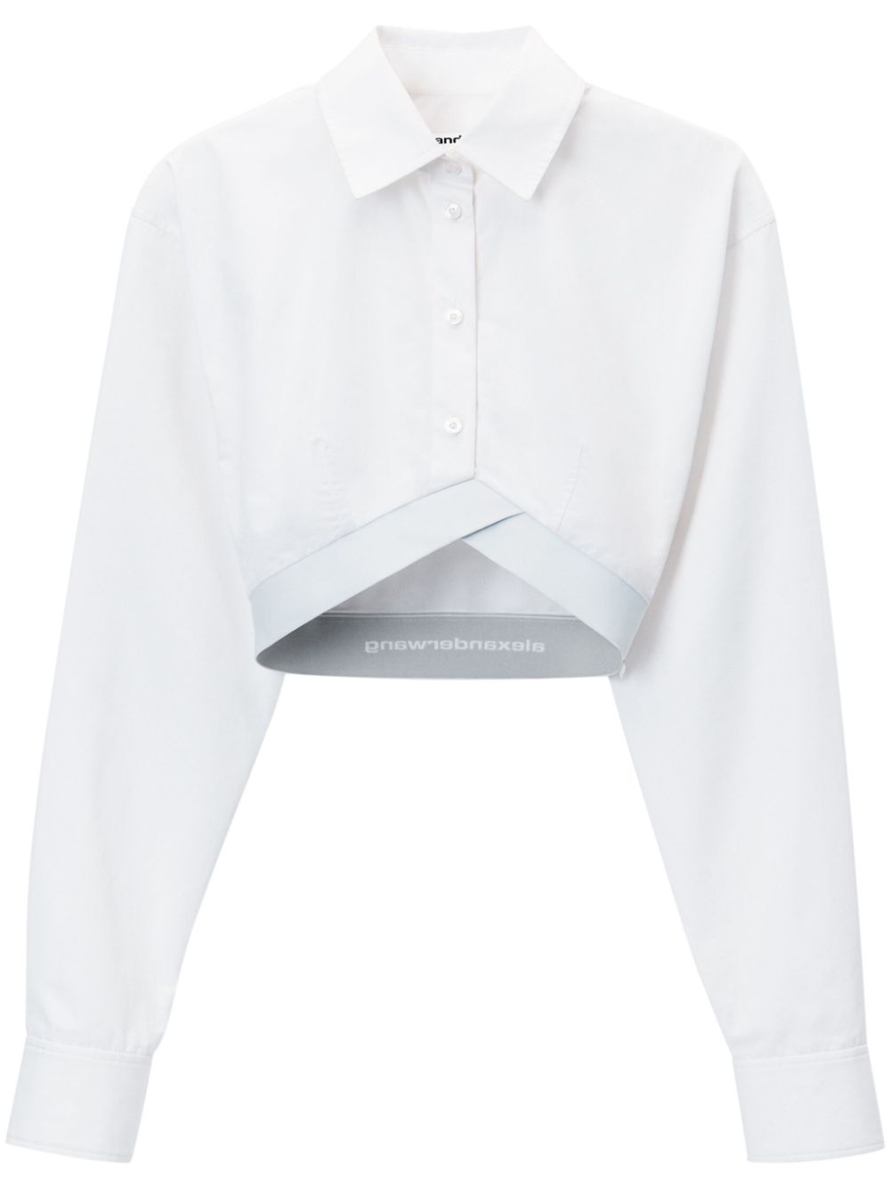 Logo-band cropped shirt - White