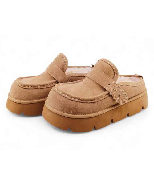 Songe Songe x Native Tassel Natural Wool Clog Chestnut