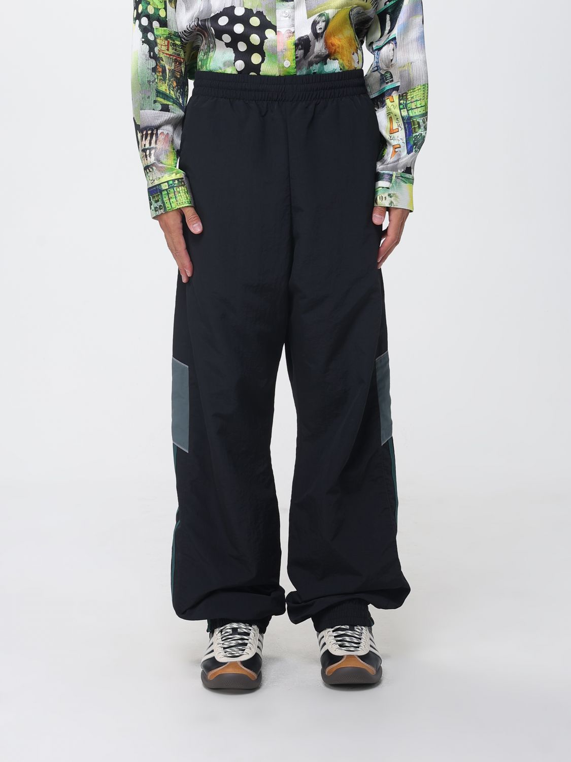 Panelled Trackpant Black Teal