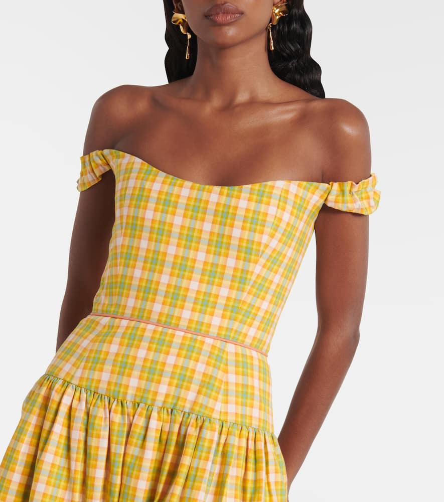 Giorgia checked cotton midi dress