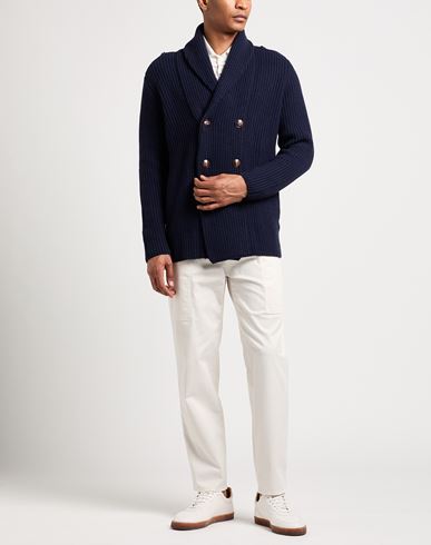 Man Coat Navy Size 40 Virgin Wool, Cashmere, Silk