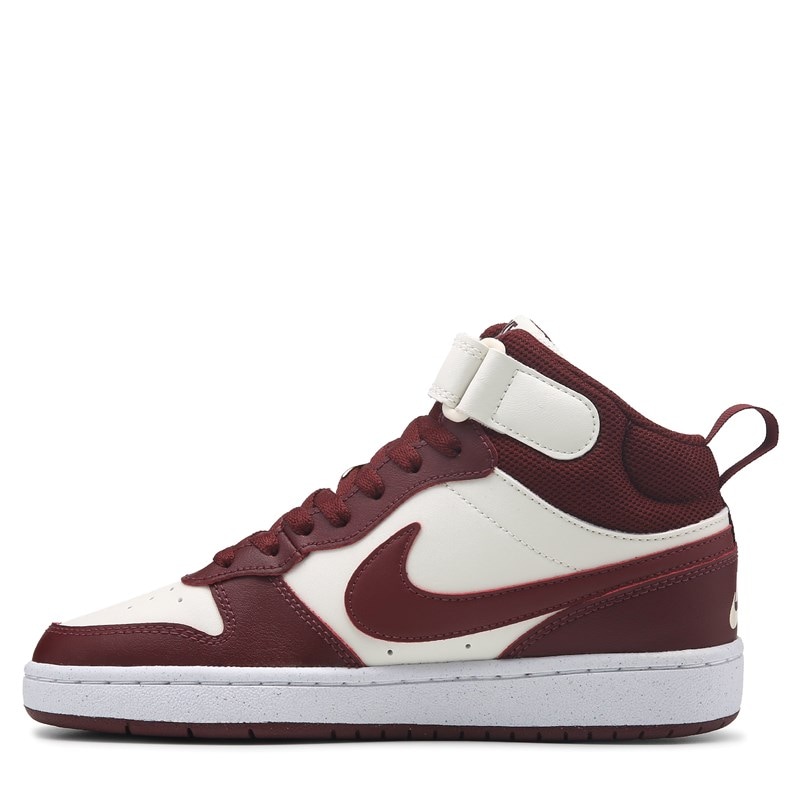 Kids' Court Borough Mid 2 High Top Sneaker Big Kid Shoes (Sail/Burgandy)