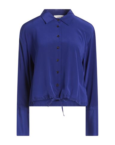 Woman Shirt Blue Size 10 Silk