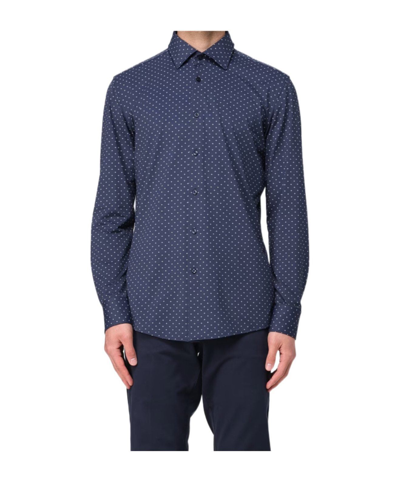 Boss Geometric-Print Performance-Stretch Slim Fit Shirt