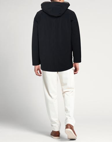 Man Coat Black Size L Polyester, Polyurethane