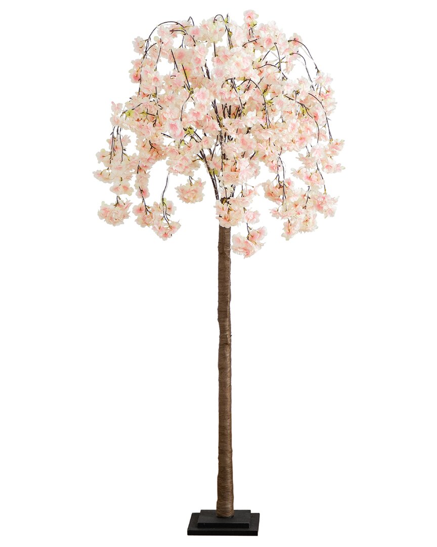 5ft Lighted Artificial Cascading Cherry Blossom Tree with 320  Warm White LED Lights