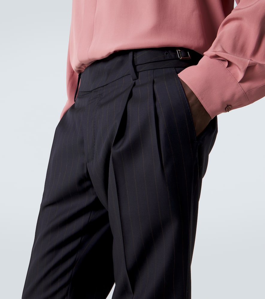 Chalk stripe virgin wool slim pants
