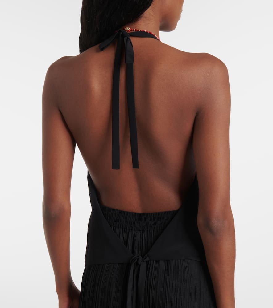 Suez pleated halterneck vest