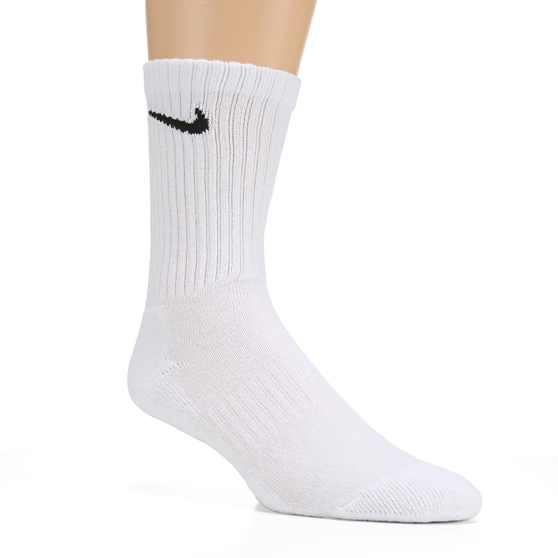 3 Pack Medium Everyday Cushion Crew Socks (White)