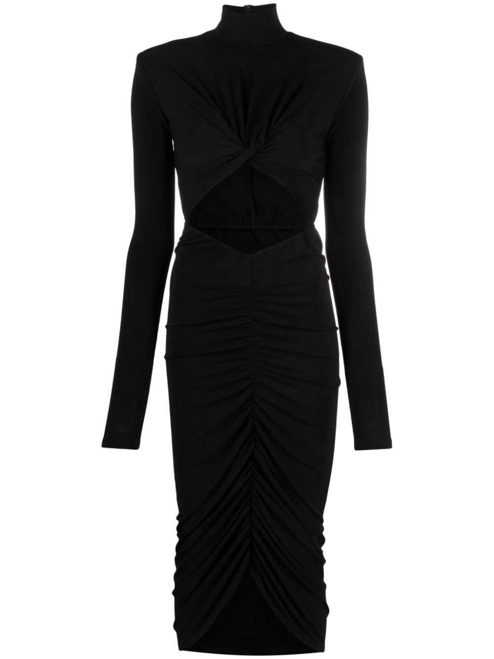 Kim ruched cut-out midi dress - Black