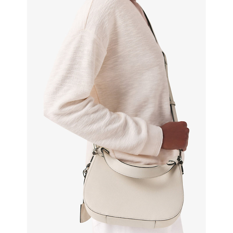 Womens Almond Adjustable and Removeable-strap Leather Crossbody bag 