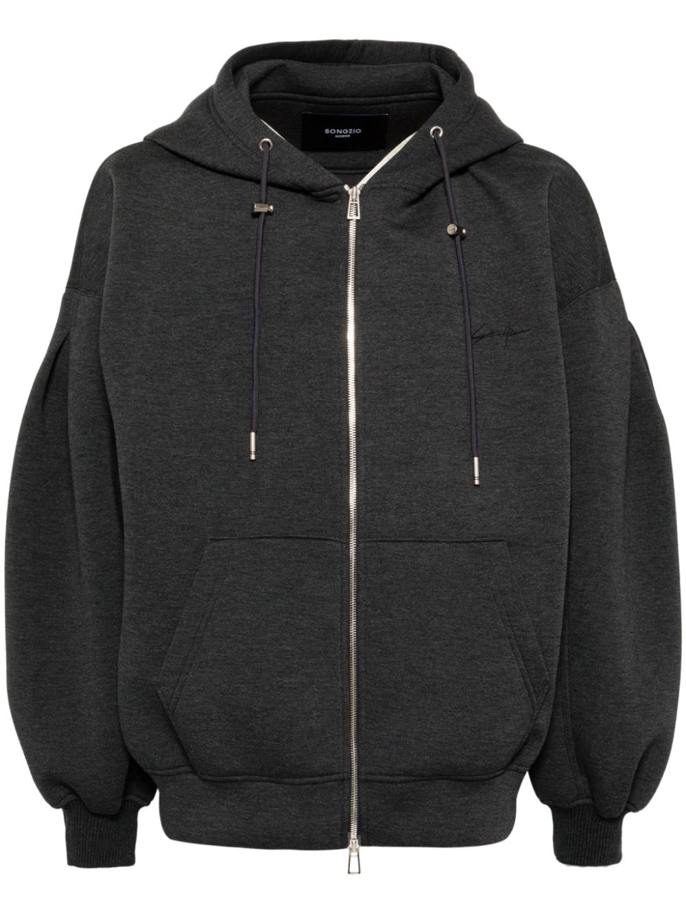 Dusky-paint zip-up hoodie - Grey