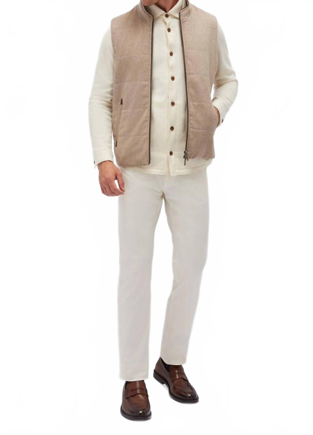 Arena Travel Vest With Knit Sides In Brown Sugar