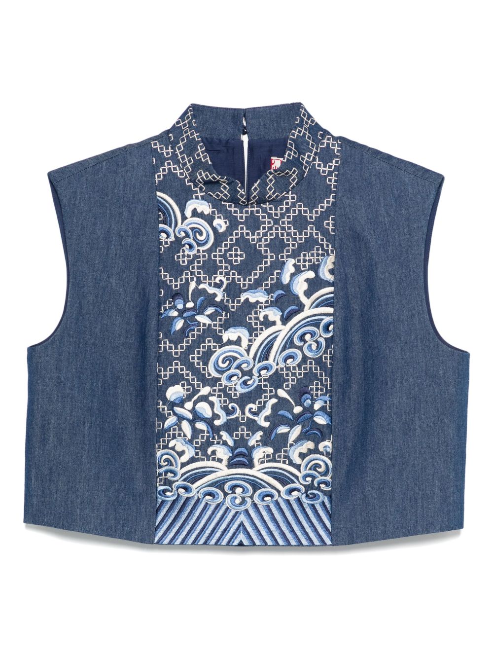 Embroidered vest - Blue
