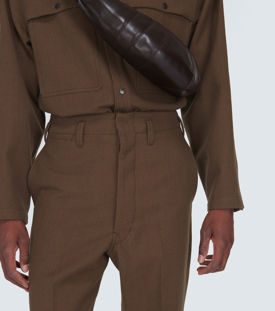 Maxi cotton and wool chinos