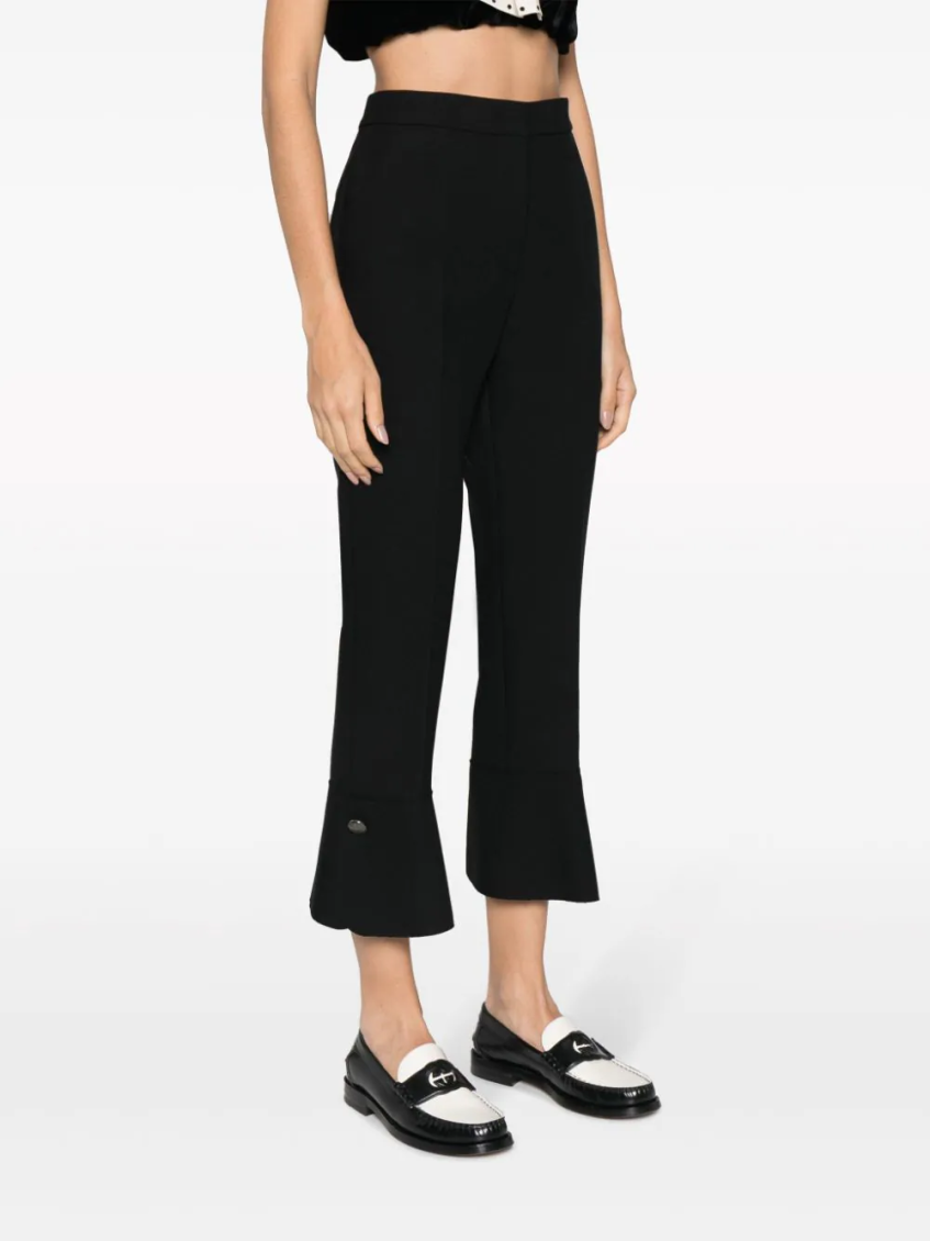 Pressed-crease high-waisted trousers - Black