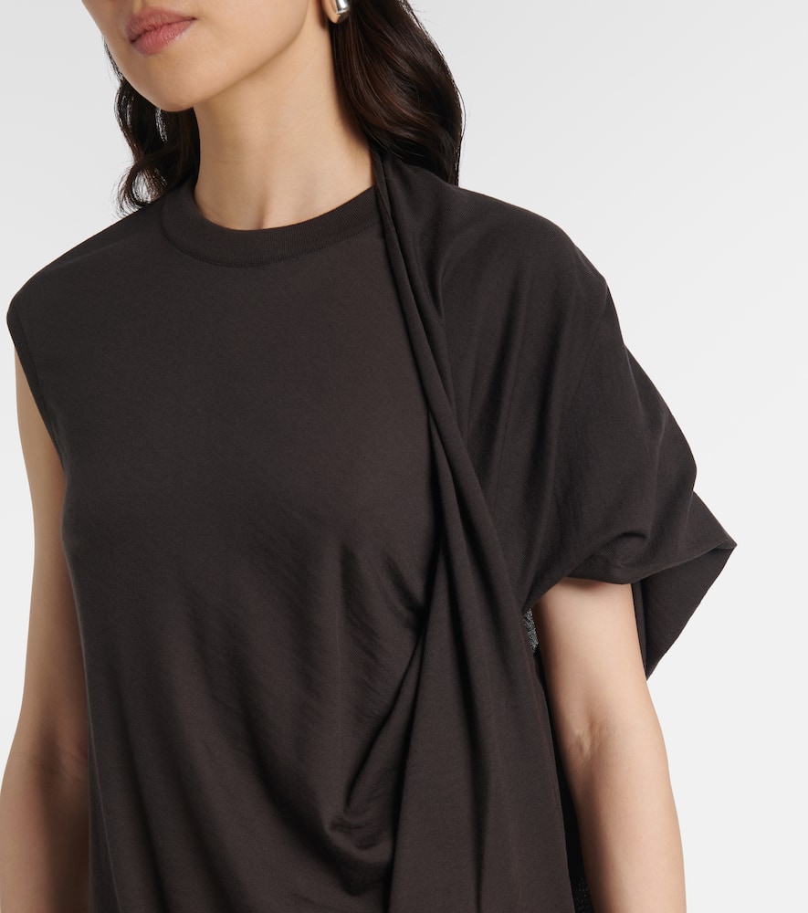Draped wool maxi dress