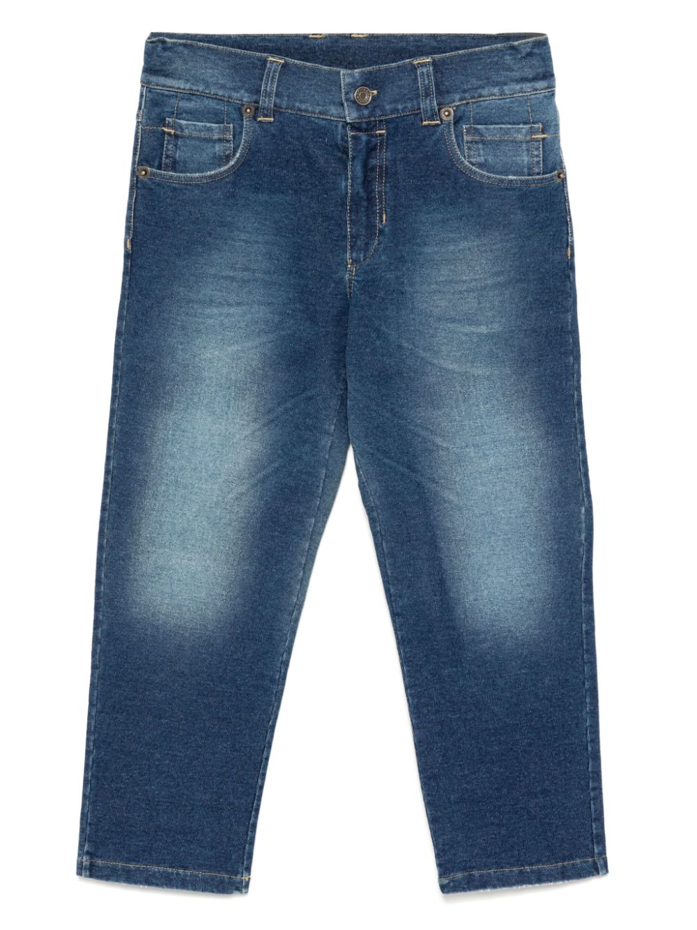 Logo patch straight-leg jeans - Blue