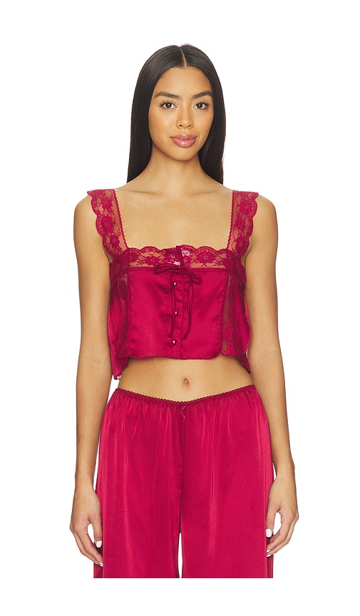 KAT THE LABEL Cindy Camisole Top in Red. - XL also in L, M