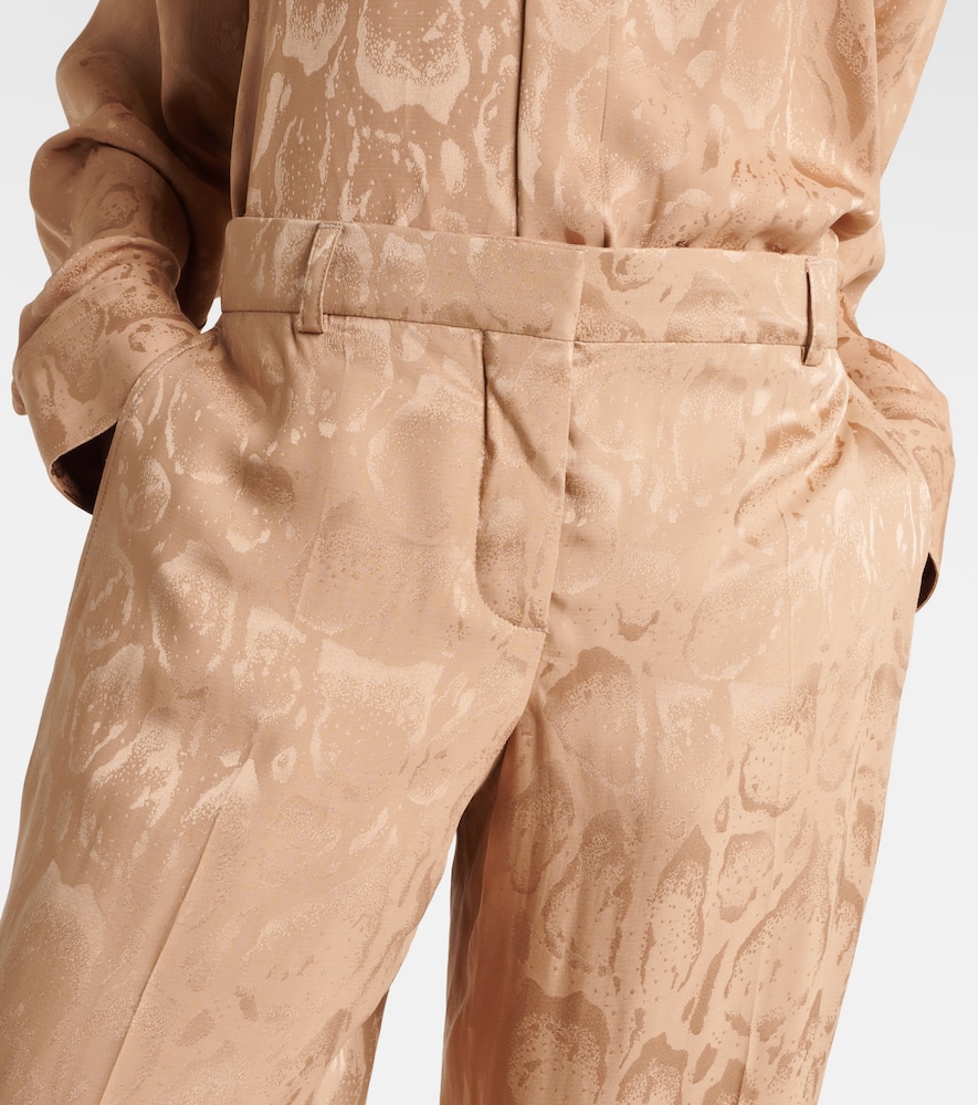 Silk-blend wide-leg pants
