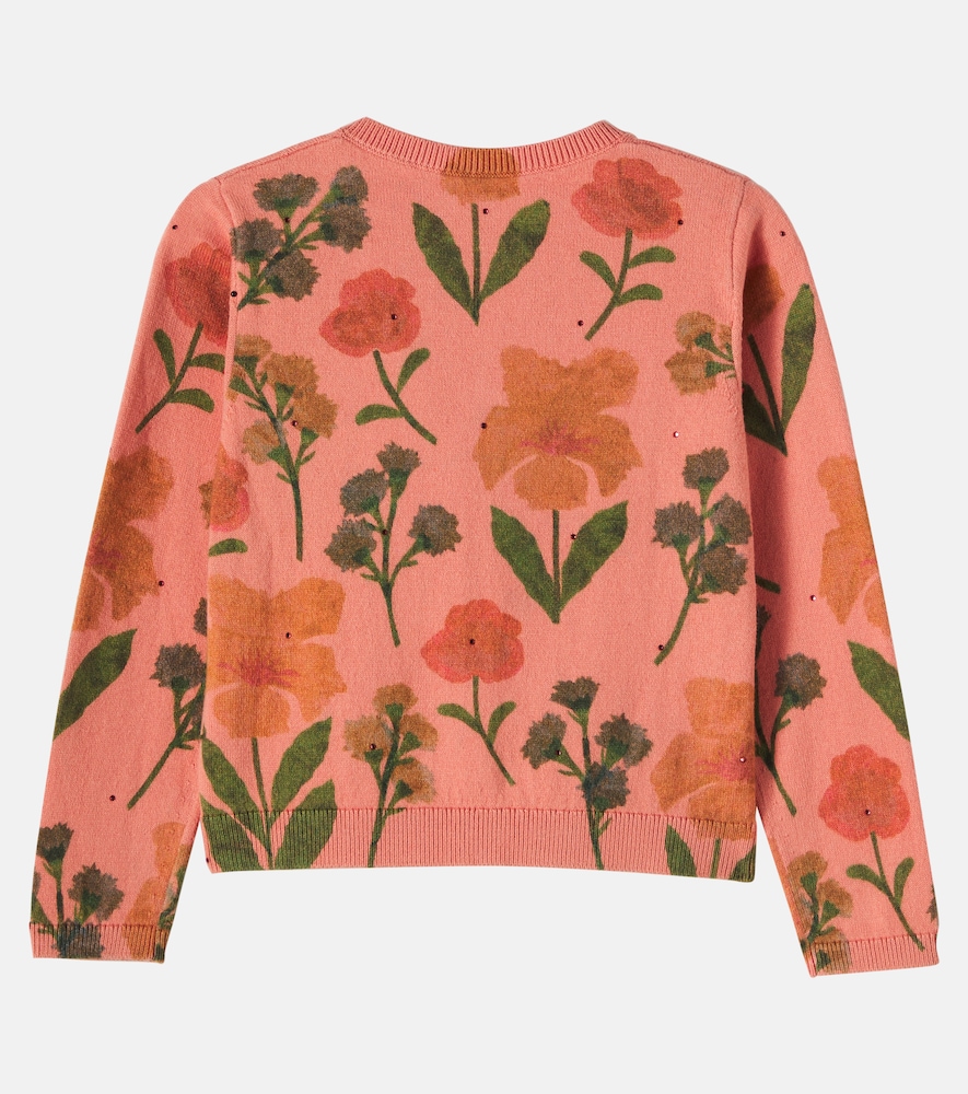 Mina floral cotton and cashmere cardigan