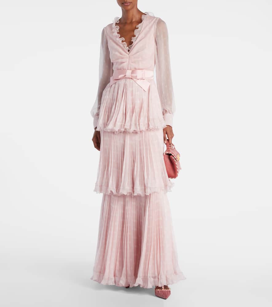 Plus De Pois silk crepon chiffon gown