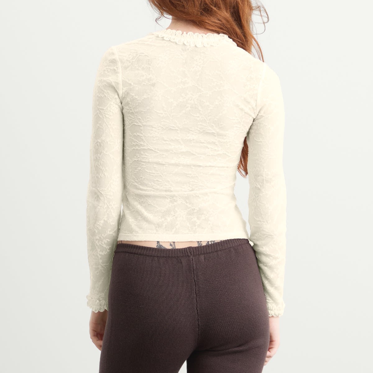 Women's Lace Poem Top in White