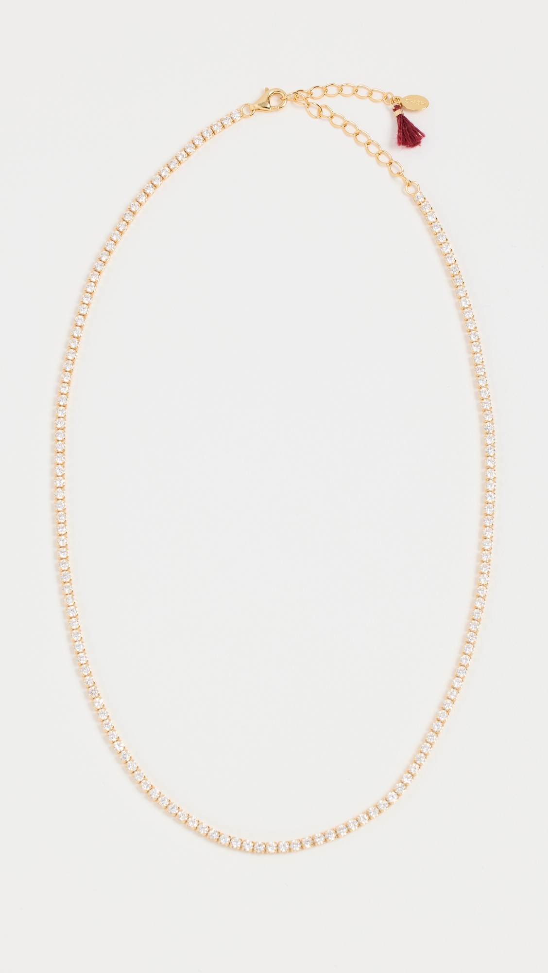 Tennis Diamond Necklace Gold One Size