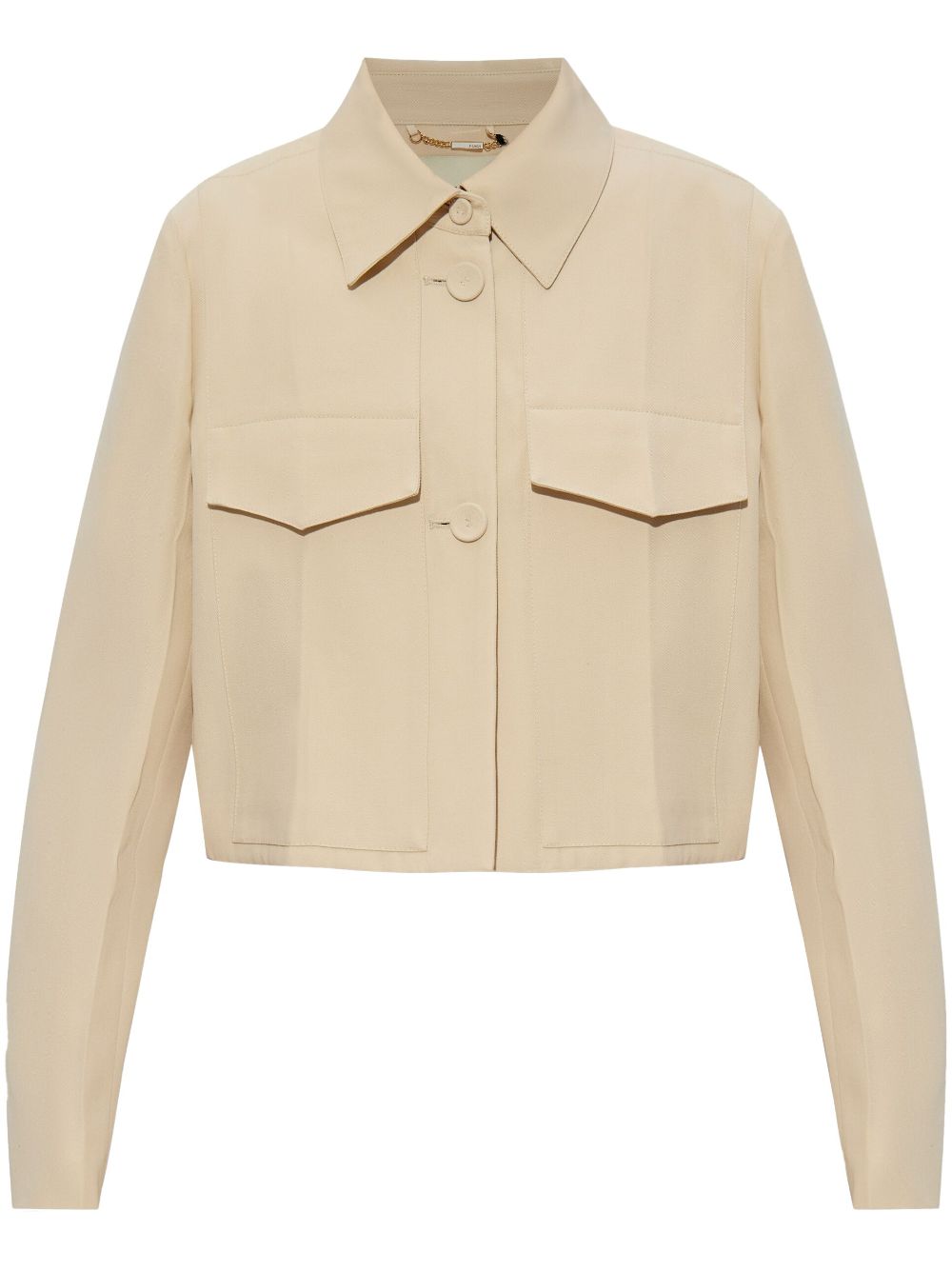 Twill cropped jacket - Neutrals