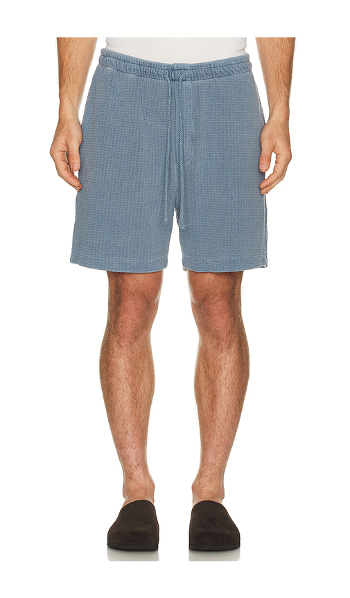 Asher Silas Waffle Short in Blue. XL/1X. Also in S