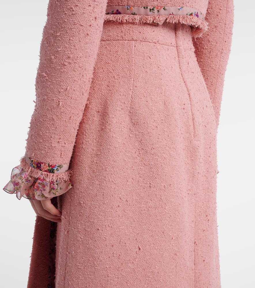 Cotton-blend midi skirt