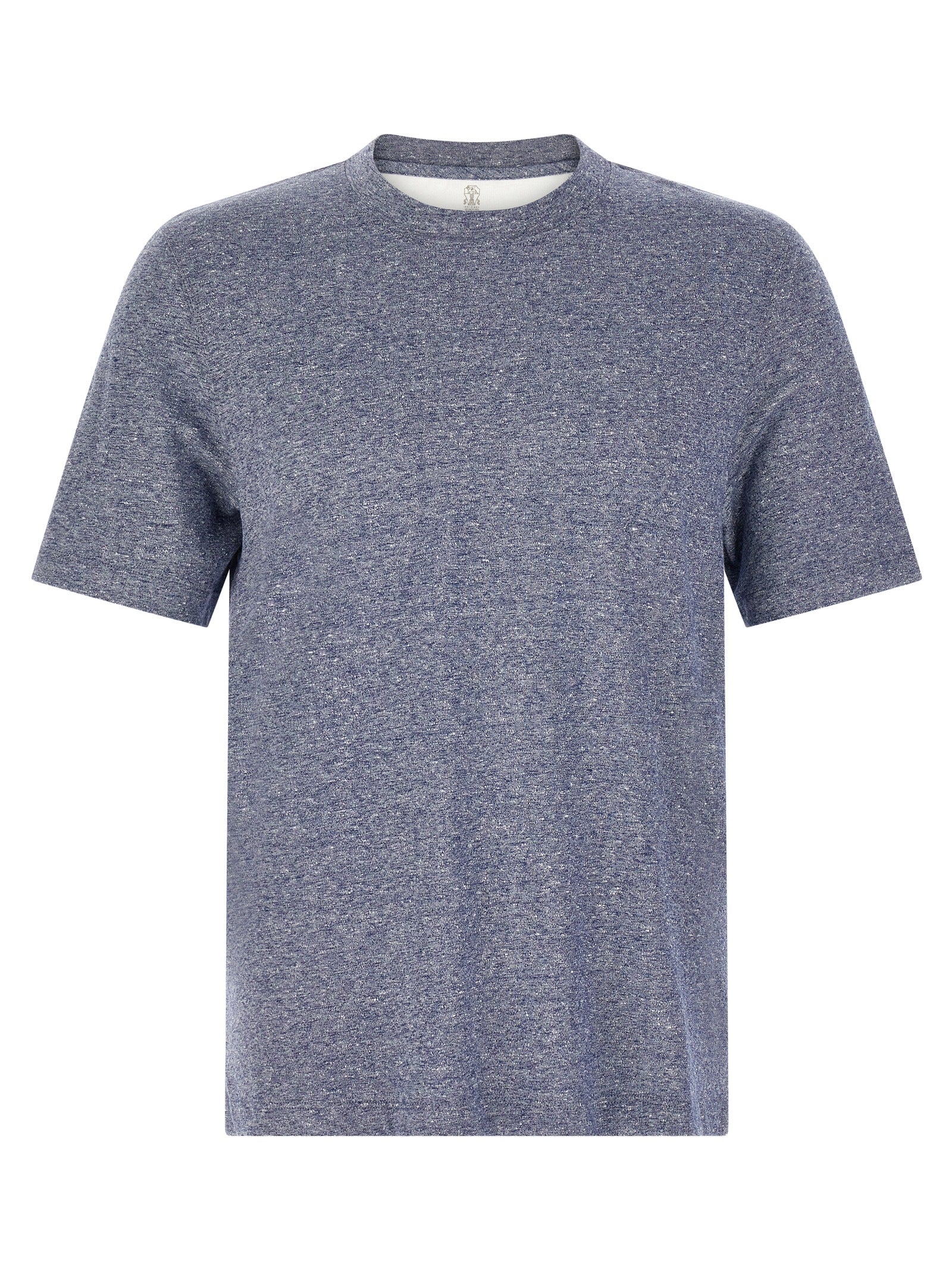 Linen-Cotton Blend T-Shirt — Blue
