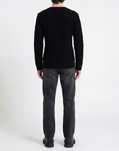 Man Sweater Black Size L Modal, Wool