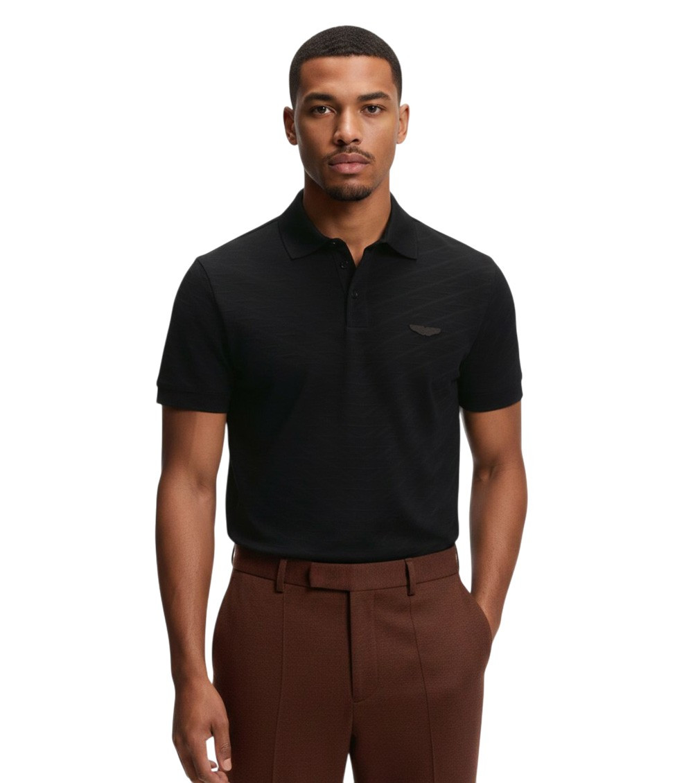 Black Shirt Collar Polo