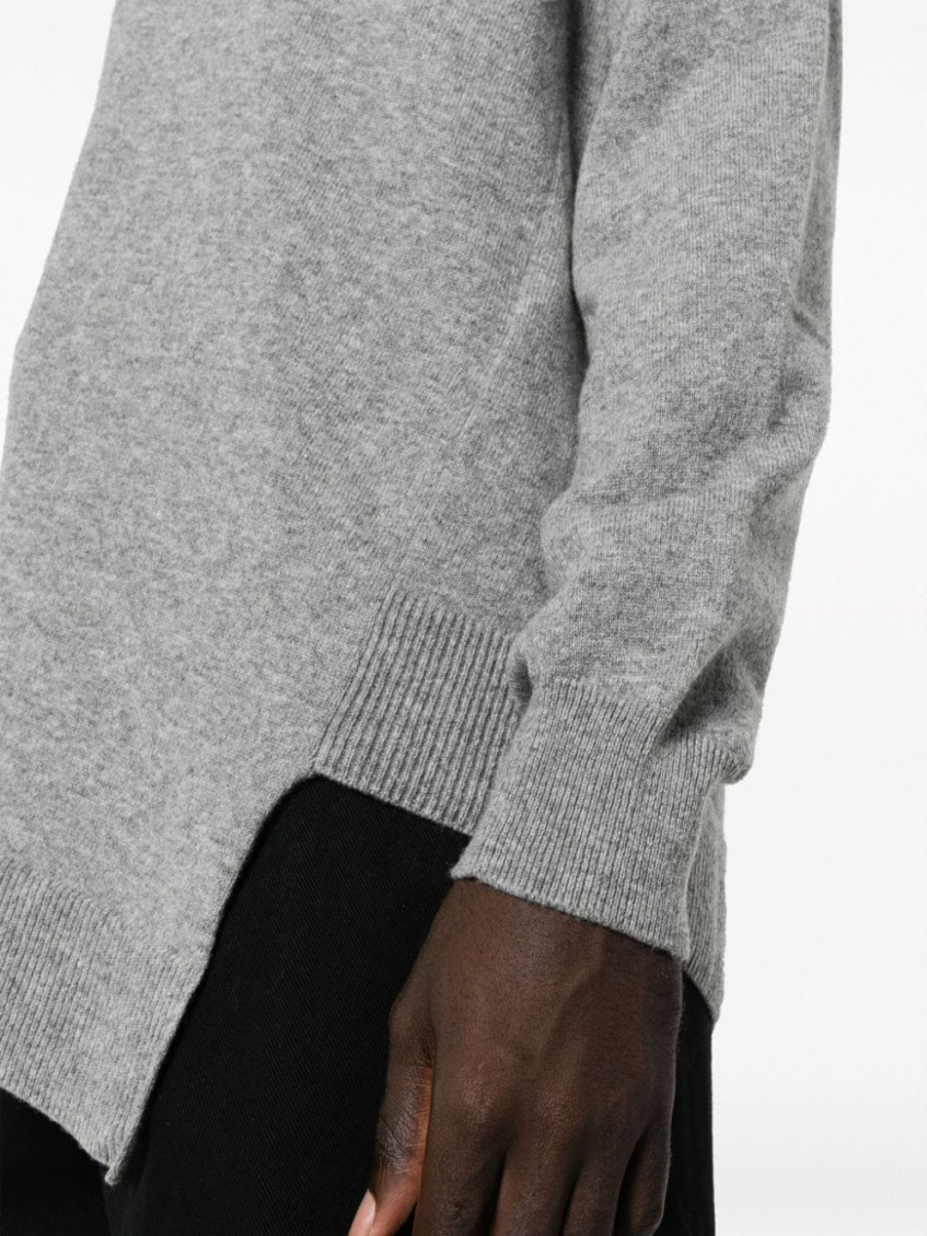 X Lacoste Asymmetric-hem Crewneck Jumper